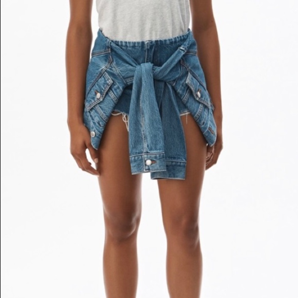 - ALEXANDER WANG Jacket Wrap Design Denim Shorts. Approx 24” waist. See pics